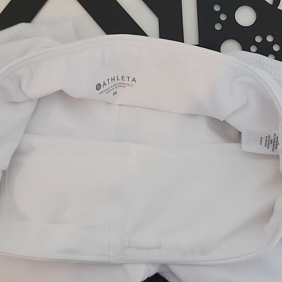 Athleta Mesh Contender Mid-Rise Capri Leggings in White Medium - Picture 7 of 15